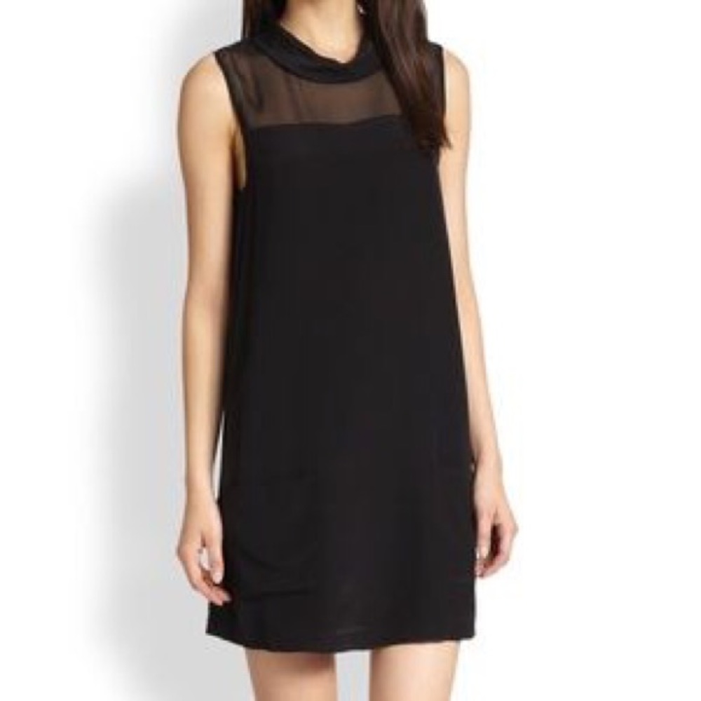Joie sleeveless black silk dress